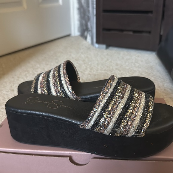 Jessica Simpson trivia slide sandals in metallic multi - Picture 3 of 4